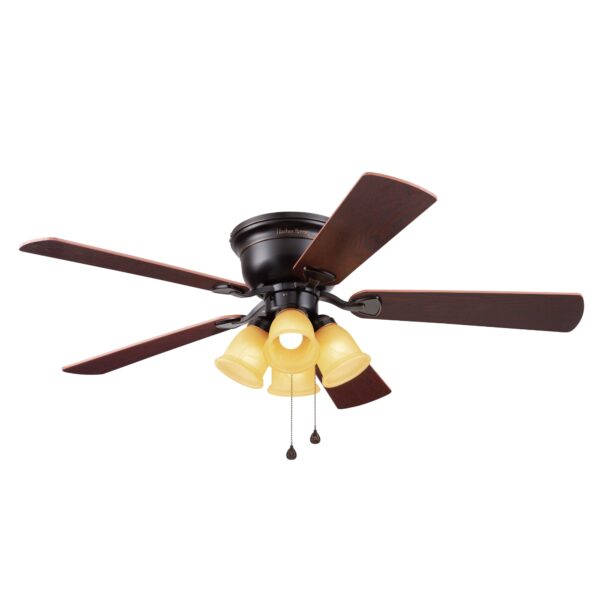 Harbor Breeze Centreville 52-Inches Oil-Rubbed Bronze with Auburn/Mink Blades Indoor Flush mount Standard Ceiling Fan With Light ( 5 -Blade) - Image 10
