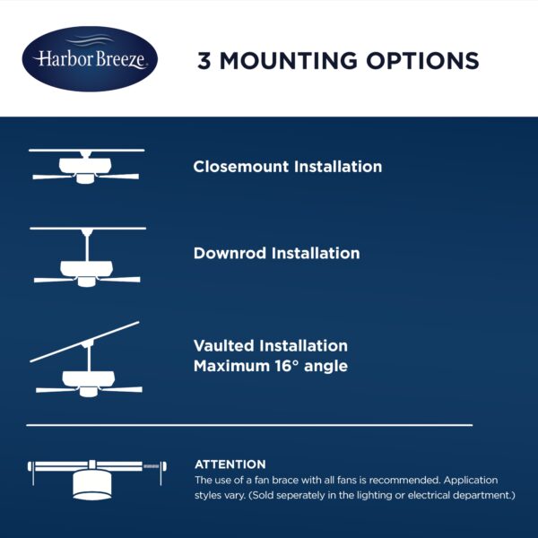 Harbor Breeze Notus 52-Inches White with White/driftwood Blades Indoor Downrod mount Standard Ceiling Fan With Light ( 5 -Blade) - Image 8