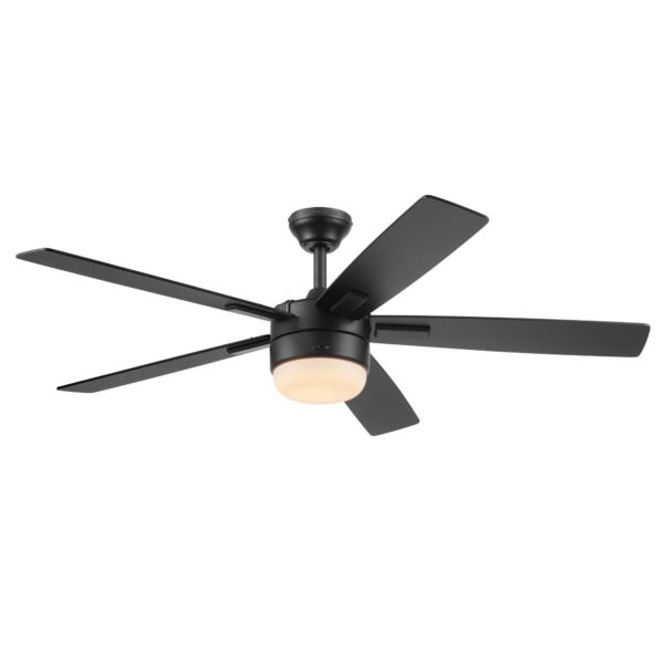 Harbor Breeze Boltz III Easy2Hang 52-Inches Matte Black with Black Blades Color-Changing Integrated LED Fixture Indoor Downrod mount Standard Ceiling Fan With Light and Remote ( 5 -Blade) - Image 10