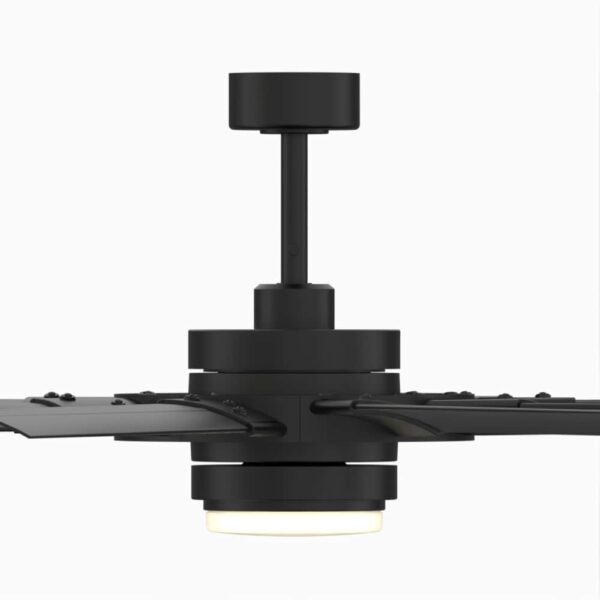 Fanimation Studio Collection Slinger v2 72-in Matte Black with Black Blades Color-Changing Integrated LED Fixture Indoor/Outdoor Downrod mount Standard Ceiling Fan With Light and Remote ( 9 -Blade) - Image 5