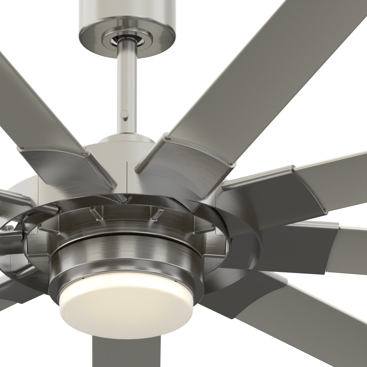 Fanimation Studio Collection Slinger v2 72-in Brushed Nickel with Gray Blades Color-Changing Integrated LED Fixture Indoor/Outdoor Downrod mount Standard Ceiling Fan With Light and Remote ( 9 -Blade) - Image 3