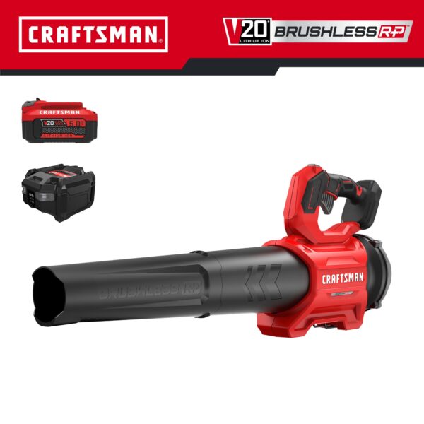 CRAFTSMAN V20 Brushless RP 20-volt Max 410-CFM 110-MPH Battery Handheld Leaf Blower 5 Ah (Battery and Charger Included) - Image 3