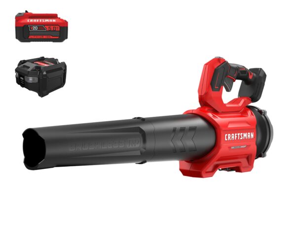 CRAFTSMAN V20 Brushless RP 20-volt Max 410-CFM 110-MPH Battery Handheld Leaf Blower 5 Ah (Battery and Charger Included)
