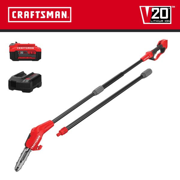 CRAFTSMAN V20 20-volt Max 8-in 4 Ah Battery Pole Saw (Battery and Charger Included) - Image 3
