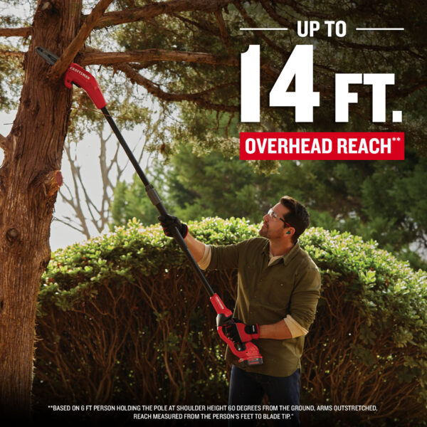 CRAFTSMAN V20 20-volt Max 8-in 4 Ah Battery Pole Saw (Battery and Charger Included) - Image 8