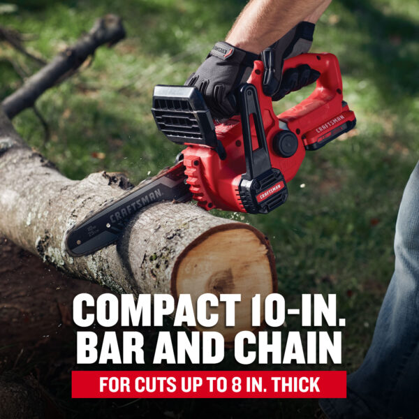 CRAFTSMAN V20 20-volt Max 10-in Battery 2 Ah Chainsaw (Battery and Charger Included) - Image 5