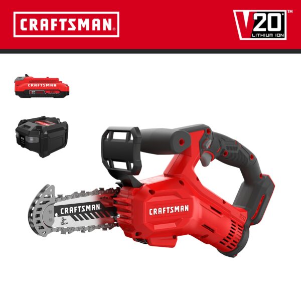 CRAFTSMAN V20 20-volt Max 6-in Battery 2 Ah Chainsaw (Battery and Charger Included) - Image 2