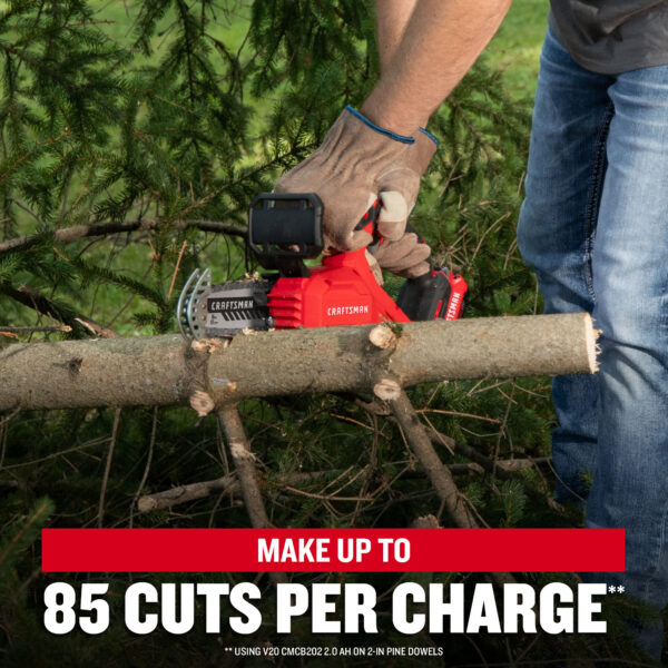 CRAFTSMAN V20 20-volt Max 6-in Battery 2 Ah Chainsaw (Battery and Charger Included) - Image 7