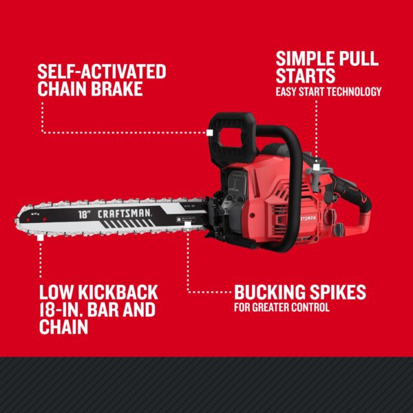 CRAFTSMAN S1600 42-cc 2-cycle 16-in Gas Chainsaw - Image 5