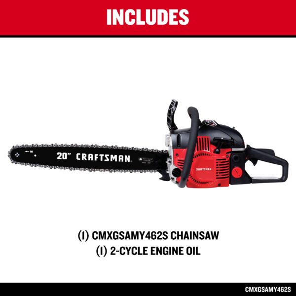 CRAFTSMAN S205 46-cc 2-cycle 20-in Gas Chainsaw - Image 4