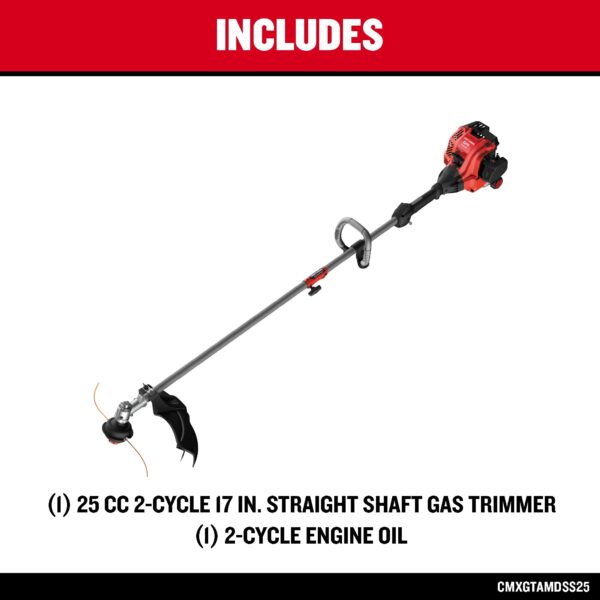 CRAFTSMAN WS2200 25-cc 2-cycle 17-in Straight Shaft Attachment Capable Gas String Trimmer - Image 4