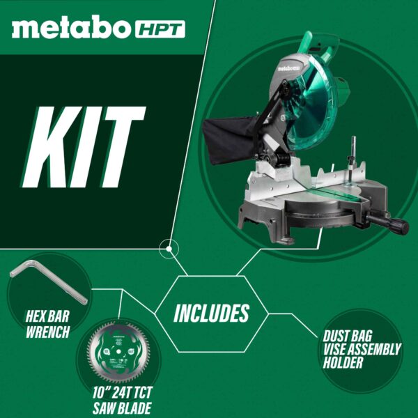 Metabo HPT 10-in 15-Amps Single Bevel Compound Corded Miter Saw - Image 2