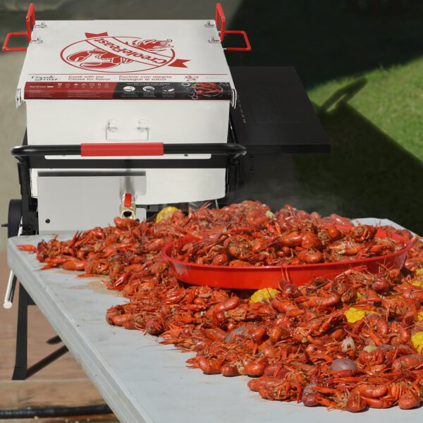 Creole Feast 90 QT Single Sack Crawfish Boiler 2 -Burner Propane 20-lb. tank Electronic Aluminum Boiler - Image 3