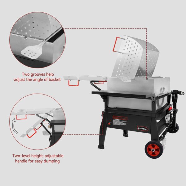 Creole Feast 90 QT Single Sack Crawfish Boiler 2 -Burner Propane 20-lb. tank Electronic Aluminum Boiler - Image 6