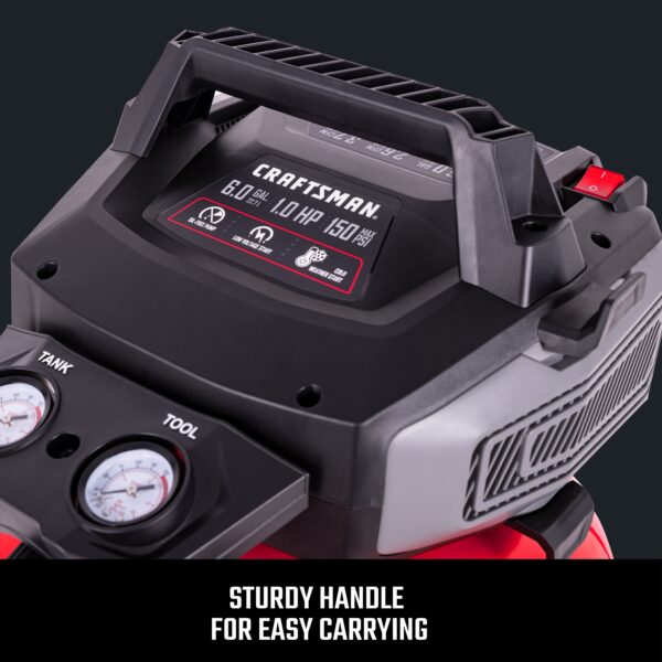 CRAFTSMAN 6-Gallon Portable Electric 150 PSI Pancake Air Compressor - Image 5
