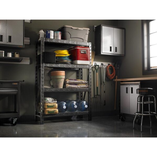 Gladiator Steel Heavy Duty 4-Tier Utility (48-in W x 18-in D x 72-in H), Gray, (2000-lb Capacity Per Shelf) - Image 8