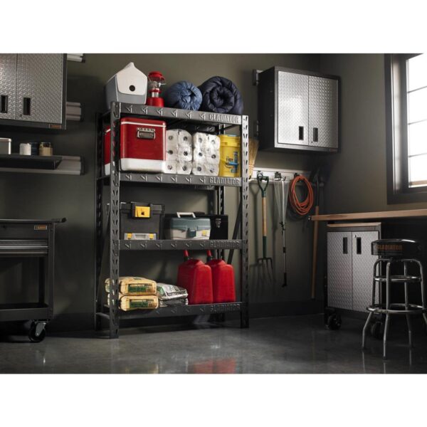 Gladiator Steel Heavy Duty 4-Tier Utility (48-in W x 18-in D x 72-in H), Gray, (2000-lb Capacity Per Shelf) - Image 9
