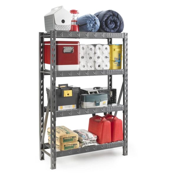 Gladiator Steel Heavy Duty 4-Tier Utility (48-in W x 18-in D x 72-in H), Gray, (2000-lb Capacity Per Shelf) - Image 6