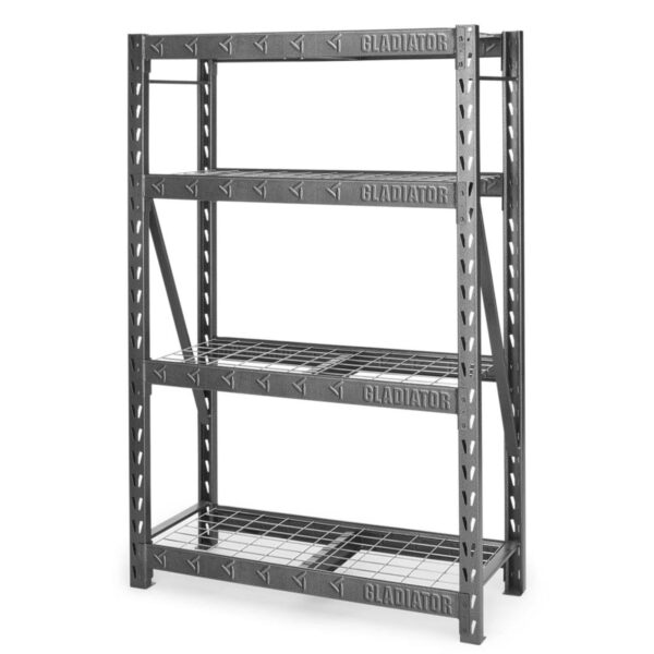 Gladiator Steel Heavy Duty 4-Tier Utility (48-in W x 18-in D x 72-in H), Gray, (2000-lb Capacity Per Shelf) - Image 4