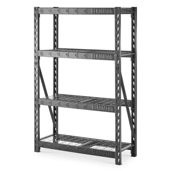 Gladiator Steel Heavy Duty 4-Tier Utility (48-in W x 18-in D x 72-in H), Gray, (2000-lb Capacity Per Shelf) - Image 2