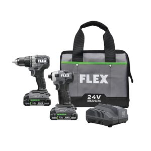 FLEX 24-volt 2-Tool Brushless Power Tool Combo Kit with Soft Case (2-Batteries and Charger Included)