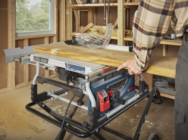Bosch 10-in 15 -Amp 120 -Volt Portable Jobsite Table Saw with Foldable Rolling Stand - Image 8