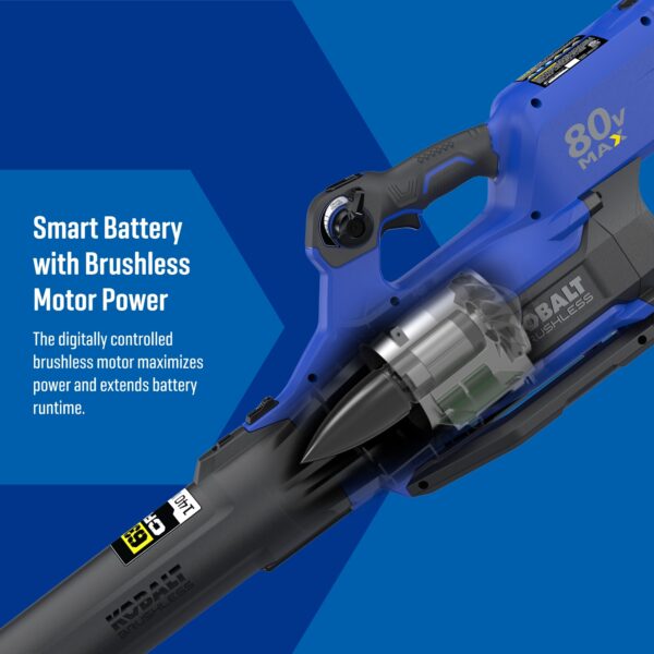Kobalt 80-volt 630-CFM 140-MPH Battery Handheld Leaf Blower 2.5 Ah (Battery and Charger Included) - Image 4
