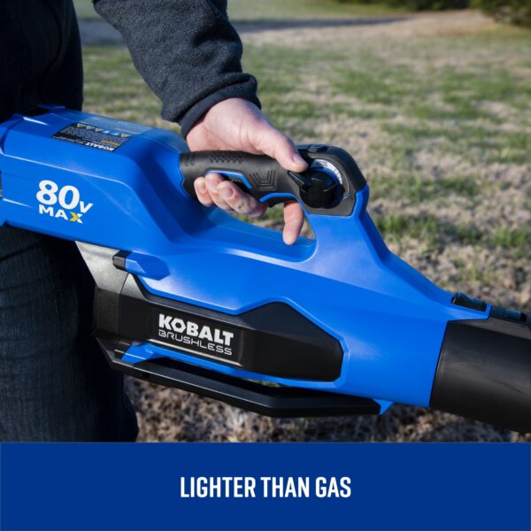 Kobalt 80-volt 630-CFM 140-MPH Battery Handheld Leaf Blower 2.5 Ah (Battery and Charger Included) - Image 9
