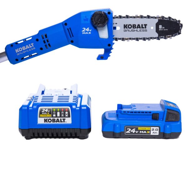 Kobalt 24-volt 8-in 2 Ah Pole Saw (Battery and Charger Included)