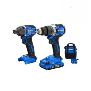 Kobalt 24-volt 2-Tool Brushless Power Tool Combo Kit with Soft Case (1-Battery Included and Charger Included)