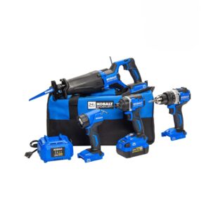 Kobalt 24-volt 4-Tool Brushless Power Tool Combo Kit with Soft Case (1-Battery Included and Charger Included)
