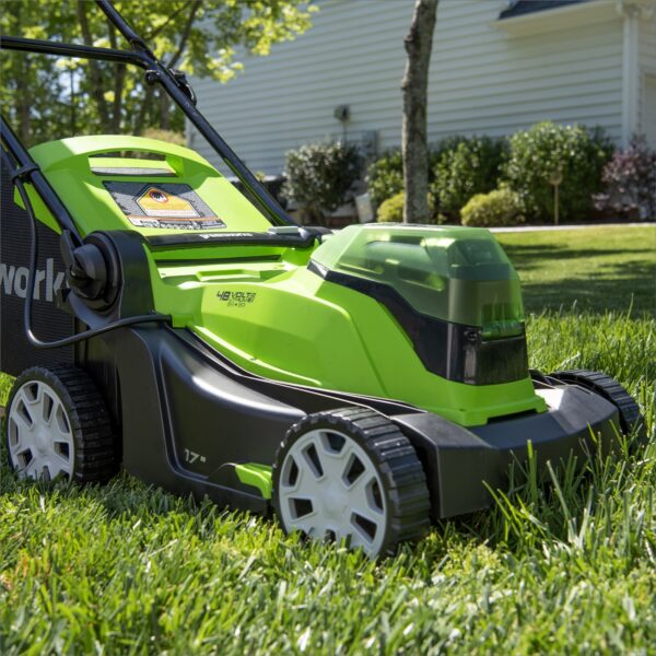 Greenworks 48-volt , ( 2 ) 4 Ah 17-in Push Battery Walk Mower ,Bagger Included - Image 7