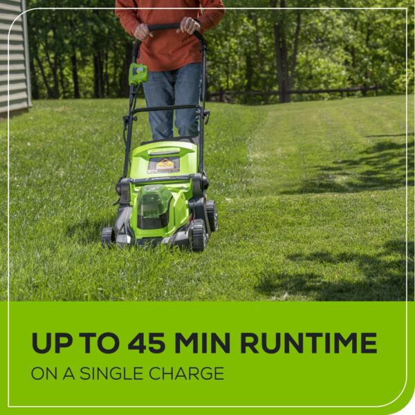 Greenworks 48-volt , ( 2 ) 4 Ah 17-in Push Battery Walk Mower ,Bagger Included - Image 4