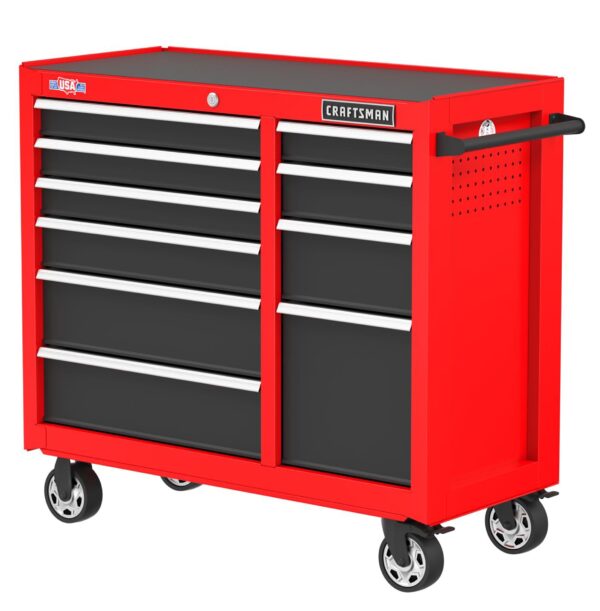 CRAFTSMAN 2000 Series 41-Inches W x 37.5-Inches H 10 -Drawer Steel Rolling Tool Cabinet ( Red )