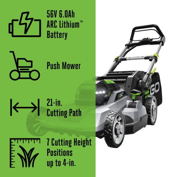 EGO POWER+ 600 Series 56-volt , ( 1 ) 6 Ah 21-in Push Battery Walk Mower ,Bagger Included - Image 2