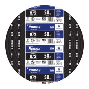 Southwire 50-Feet 8 / 2 / Romex SIMpull Stranded Indoor CU NM-B W/G Individual pack ( By-the-roll )