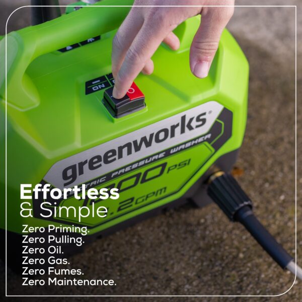Greenworks 1800 PSI 1.2-GPM Cold Water Electric Pressure Washer with 2 Spray Tips - Image 5