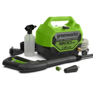 Greenworks 1800 PSI 1.2-GPM Cold Water Electric Pressure Washer with 2 Spray Tips