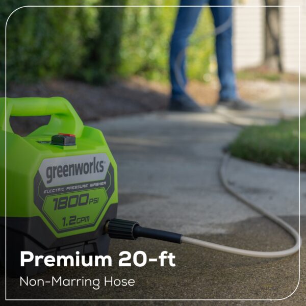 Greenworks 1800 PSI 1.2-GPM Cold Water Electric Pressure Washer with 2 Spray Tips - Image 7