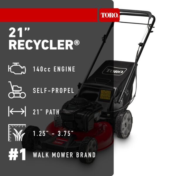Toro Recycler 21-in Gas Self-propelled lawn mower with 140-cc Briggs and Stratton Engine - Image 2