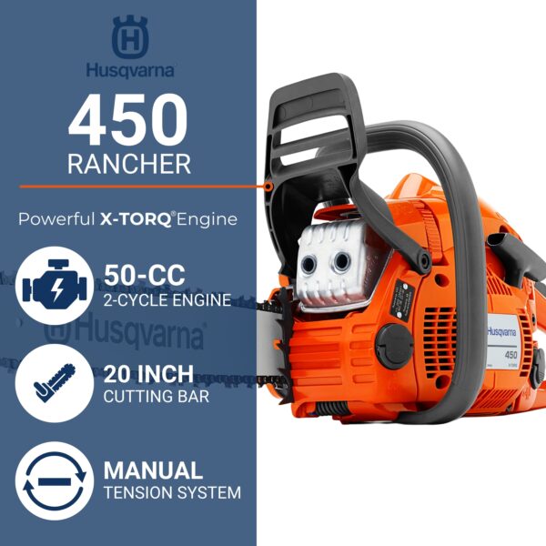 Husqvarna 450 Rancher 50.2-cc 2-cycle 20-in Gas Chainsaw - Image 2