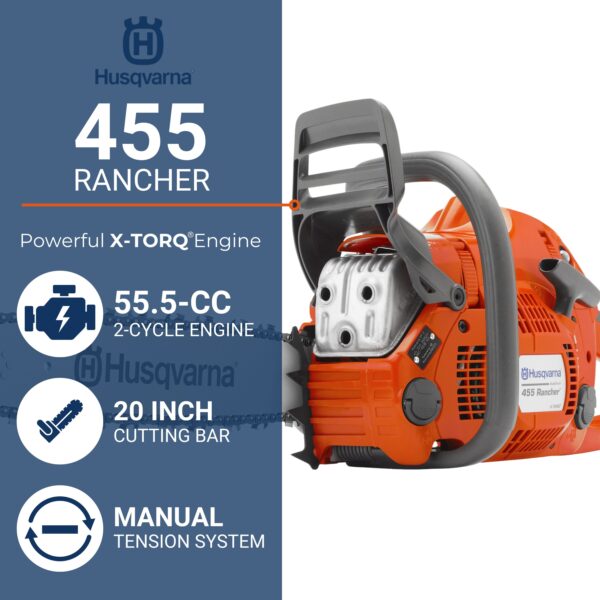 Husqvarna 455 Rancher 55.5-cc 2-cycle 20-in Gas Chainsaw - Image 2
