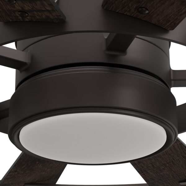 Harbor Breeze Henderson 60-Inches Bronze with Mahogany Blades Integrated LED Fixture Indoor Downrod mount Windmill Ceiling Fan With Light and Remote ( 10 -Blade) - Image 7