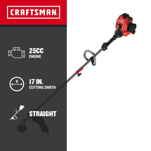 CRAFTSMAN WS2200 25-cc 2-cycle 17-in Straight Shaft Attachment Capable Gas String Trimmer - Image 2