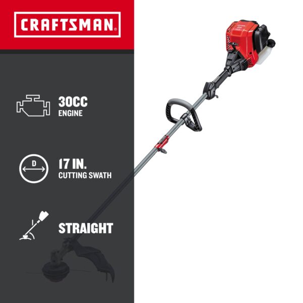 CRAFTSMAN WS4200 30-cc 4-cycle 17-in Straight Shaft Attachment Capable Gas String Trimmer - Image 2