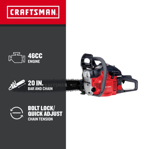 CRAFTSMAN S205 46-cc 2-cycle 20-in Gas Chainsaw - Image 2