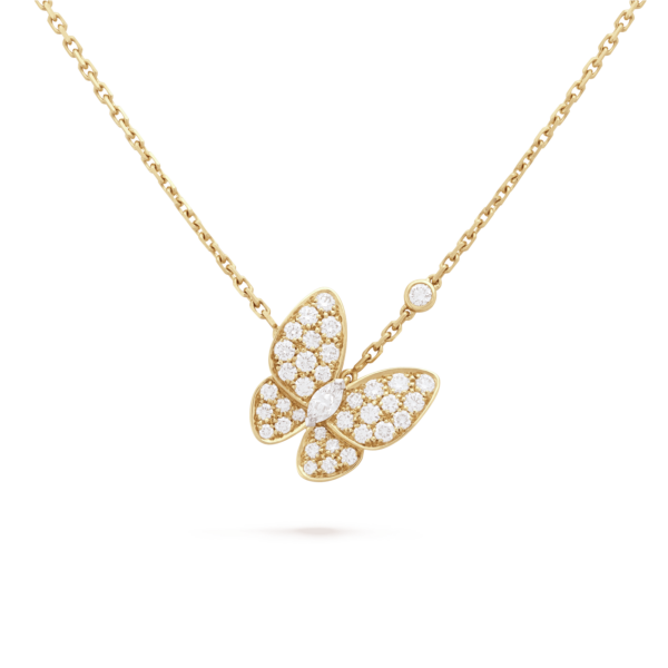 Toxse Gold Two Butterfly Necklace
