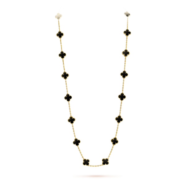 Toxse Vintage Alhambra Black 20 Motifs Long Necklace - Image 2