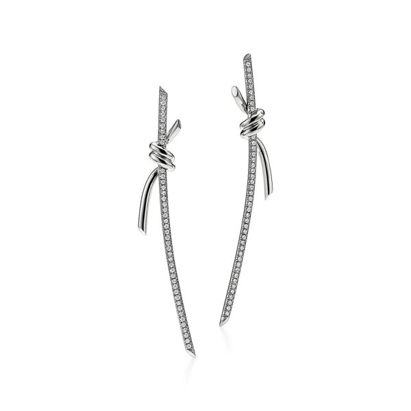 Toxse Knot Drop Diamonds Earrings - Image 6