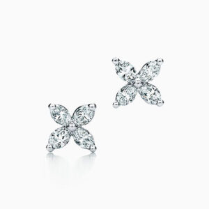 Toxse Platinum And Diamond Victoria Stud Earrings